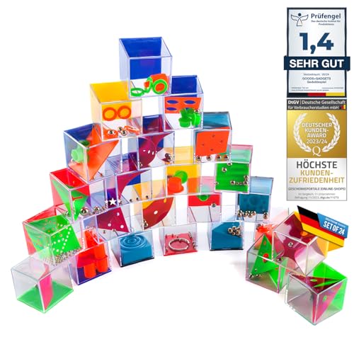 Mini Geduldsspiele Mega-Set mit 24 Kugel-Spielen Geschicklickheitsspiele als Mitgebsel von GOODS+GADGETS