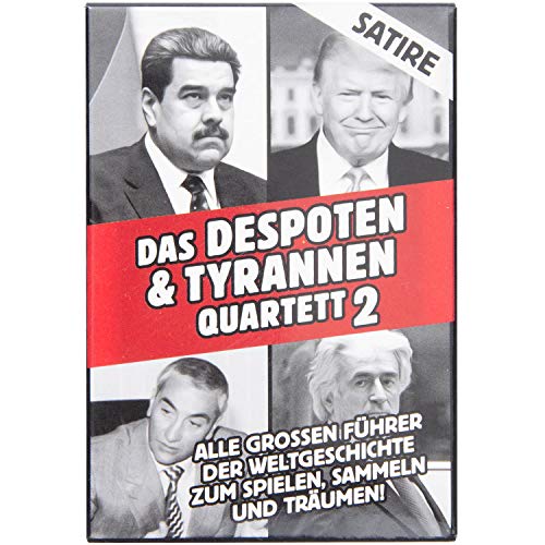 GOODS+GADGETS Tyrannen & Despoten Quartett - Das Diktatoren Kartenspiel die 32 übelsten Führer der Geschichte auf Spielkarten (Red Edition) von GOODS+GADGETS