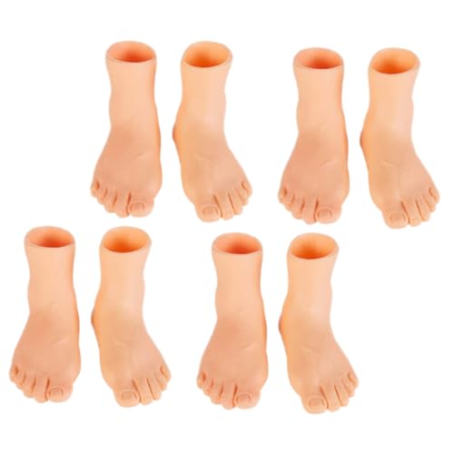 GOOHOCHY 8st Mini-streichhand Kleine Hände Mini-Fake-füße Geschichte Erzählende Marionette Gefälschter Fuß Fingerpuppen Lustige Puppen Fuß Fingerpuppe Mini-streichfüße Light Brown Plastik von GOOHOCHY