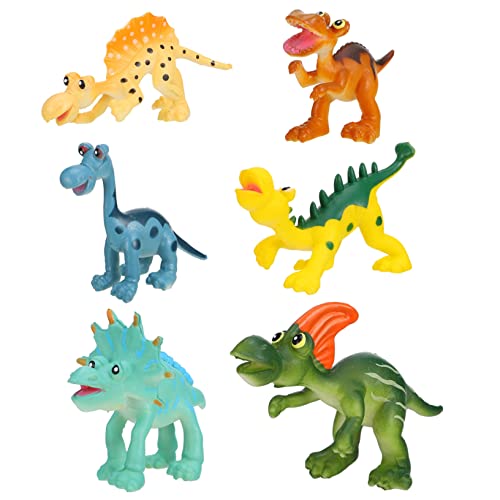 GOOHOCHY Sicheres Dinosaurier-Spielzeug-Set 6-teilig Mini-Dinosaurier-Modell Für Kinder Pädagogisches Lernspielzeug Simulationstiermodelle von GOOHOCHY