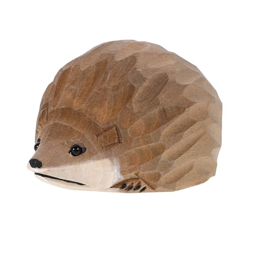 GOOHOCHY Holz Igel Ornament Süße Holzschnitzerei Tier Desktop Dekoration Auto Ornament Wohnkultur Igel Outdoor Statue Igel Figur von GOOHOCHY