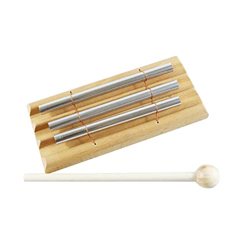 GOOHOCHY Kinder Trio Glockenspiel Aus Holz Musikspielzeug Mit 2 Noten Metallröhren Xylophon Schlagzeug Für Kleinkinder Pädagogisches Spielzeug Zur Der Musikalischen Entwicklung von GOOHOCHY