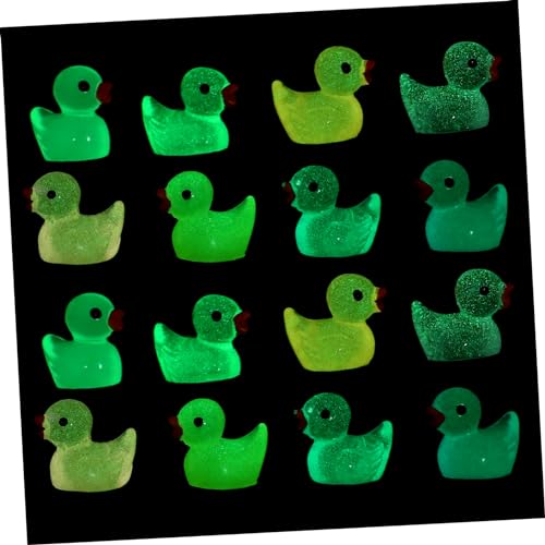 GOOHOCHY Leuchtende Mini Enten Skulpturen Harz Deko Figuren Für Mikrolandschaften Garten Und Mini Teich Niedliche Resin Ornamente Bunten Farben von GOOHOCHY