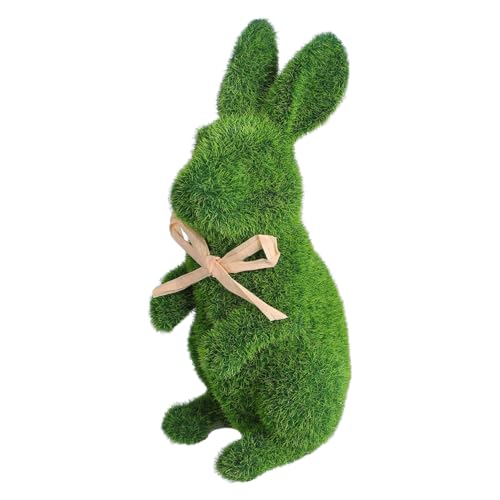 GOOHOCHY Osterhasen Figuren Beflocktes Kaninchen Ornament Für Die Gartendekoration Heimdekoration Und Partygeschenke Weiches Und Moosfarbenes Hasen Kaninchen von GOOHOCHY