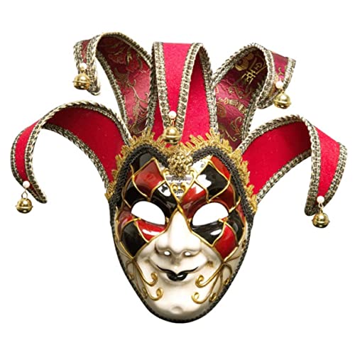 GOOHOCHY Karnevalskostüm Maske Dekorative Halloween-maske Ausgefallene Ballmaske Weihnachtskostüm Zubehör Venezianische Gesichtsmaske Weihnachtskostüm Maske Rot Abschlussball Venedig von GOOHOCHY