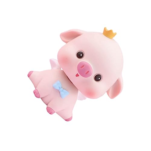 GOOHOCHY Kopfbewegende Resin Schweinchen Figur Charmante Desktop Deko Für Zuhause Büro Und Auto Wackelfigur Für Kreative Raumgestaltung Offenes Auge Design von GOOHOCHY