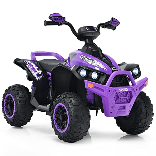 GOPLUS 12V Elektrische Kinderquad, Kinderfahrzeug mit LED-Scheinwerfern, Musik & Hupe, Elektroauto mit 4 rutschfeste Räder & langsamer Start, für Kinder 3–8 Jahre alt, bis 35 kg Belastbar (Lila) GOPLUS 12V Elektrische Kinderquad, Kinderfahrzeug mit LED-Scheinwerfern, Musik & Hupe, Elektroauto mit 4 rutschfeste Räder & langsamer Start, für Kinder 3–8 Jahre alt, bis 35 kg Belastbar (Lila) von GOPLUS