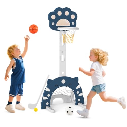 GOPLUS 3-in-1-Basketballkorb für Kinder, höhenverstellbarer Basketballständer, Basketballspiel mit Basketball & Fußball & Golfspiel, Indoor- und Outdoor-Spielset für Kinder ab 3 Jahren GOPLUS 3-in-1-Basketballkorb für Kinder, höhenverstellbarer Basketballständer, Basketballspiel mit Basketball & Fußball & Golfspiel, Indoor- und Outdoor-Spielset für Kinder ab 3 Jahren von GOPLUS