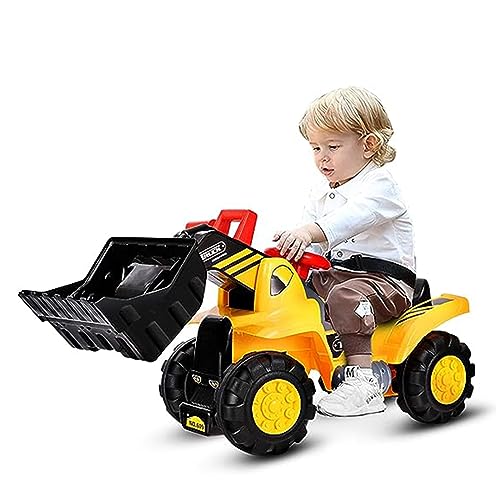 GOPLUS Bulldozer Kinderfahrzeug, Kinderauto Kinder mit Stauraum, Radlader Kinderauto mit Hupfunktion, mit Umkippen-Schutz, Spaß beim Zusammenbauen und Schrauben, für Kinder ab 3 Jahre von GOPLUS