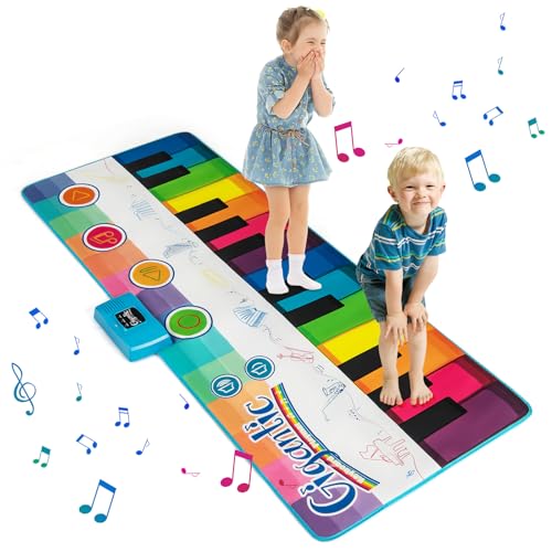 GOPLUS Musikmatte Kinder ab 1 Jahr, 181cm Klaviermatte mit 8 Musikinstrumente, 24 Tasten & 10 Liedern, Klavier-Tanzmatte mit Aufnahme, Wiedergabe & einstellbarer Lautstärke, Musikspielzeug Kleinkinder GOPLUS Musikmatte Kinder ab 1 Jahr, 181cm Klaviermatte mit 8 Musikinstrumente, 24 Tasten & 10 Liedern, Klavier-Tanzmatte mit Aufnahme, Wiedergabe & einstellbarer Lautstärke, Musikspielzeug Kleinkinder von GOPLUS