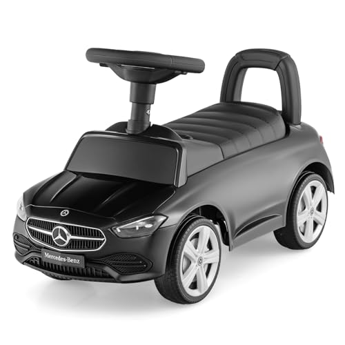 GOPLUS Rutschauto Mercedes-Benz, Rutschfahrzeu mit Lenkrad, Hupe, Motorgeräusch & Stauraum unter dem Sitz, Spielzeugauto Fahrspielzeug für Kinder von 1–3 Jahren, ‎65 x 28 x 38 cm (Schwarz) von GOPLUS