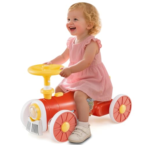 GOPLUS Rutschauto für Kinder, Rutschfahrzeug mit Lenkrad, Zuggeräusche & Stauraum unter dem Sitz, Kinderauto mit 4 robusten Rädern, Spielzeug zum Fahren für Kleinkinder von 19-36 Monaten (Orange) GOPLUS Rutschauto für Kinder, Rutschfahrzeug mit Lenkrad, Zuggeräusche & Stauraum unter dem Sitz, Kinderauto mit 4 robusten Rädern, Spielzeug zum Fahren für Kleinkinder von 19-36 Monaten (Orange) von GOPLUS