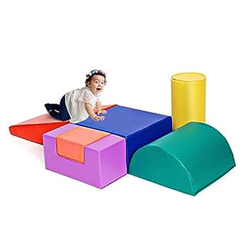 GOPLUS Schaumstoffbausteine 6 Stück, Riesenbausteine aus Schuamstoff, Spielsteine für Klettern und Ruschen, Bauklöte, Anti-Rutsch, Softbausteine für Kinderzimmer oder Kindergärten (Modell 3) von GOPLUS