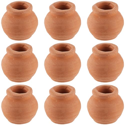 GORGECRAFT 1 Box 10 Stück Miniatur-Tontöpfe Töpferei Pflanzgefäß Mini Blume Terra Cotta Sukkulenten Töpfe für Feengarten DIY Pflanzen Büro Desktop Fensterbank Dekoration Kinderzimmer Hochzeit von GORGECRAFT