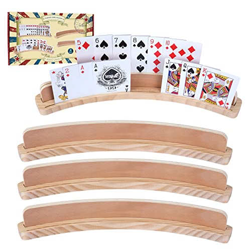 GOTHINK Set von 4 - Crushed Spielkartenhalter für Kinder Erwachsene Senioren 2 Slot Massiv Holz Kartenhalter für das Spielen von Karten 14 x 1,6 x 1,8 Zoll Rutschfestes Kartendeck für Bridge Canasta GOTHINK Set von 4 - Crushed Spielkartenhalter für Kinder Erwachsene Senioren 2 Slot Massiv Holz Kartenhalter für das Spielen von Karten 14 x 1,6 x 1,8 Zoll Rutschfestes Kartendeck für Bridge Canasta von GOTHINK