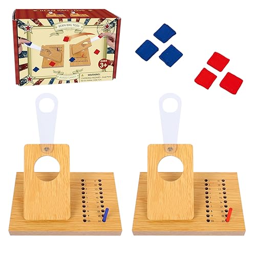 GOTHINK Tragbares Mini-Cornhole-Set für Erwachsene und Kinder – Holz-Cornhole Board Set mit 3 blauen 3 roten Cornhole Taschen für Bürowerfen – Jungen & Mädchen Familiennacht/Geburtstagsparty-Spiele & GOTHINK Tragbares Mini-Cornhole-Set für Erwachsene und Kinder – Holz-Cornhole Board Set mit 3 blauen 3 roten Cornhole Taschen für Bürowerfen – Jungen & Mädchen Familiennacht/Geburtstagsparty-Spiele & von GOTHINK