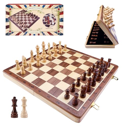 Holz Magnetic Schachspiel Set Tragbare Brettspiele Faltschachbrett 38 x38 cm Puzzle-Spiel Chess Board für Partys, Familienaktivitäten, guter Begleiter für Reisen Holz Magnetic Schachspiel Set Tragbare Brettspiele Faltschachbrett 38 x38 cm Puzzle-Spiel Chess Board für Partys, Familienaktivitäten, guter Begleiter für Reisen von GOTHINK