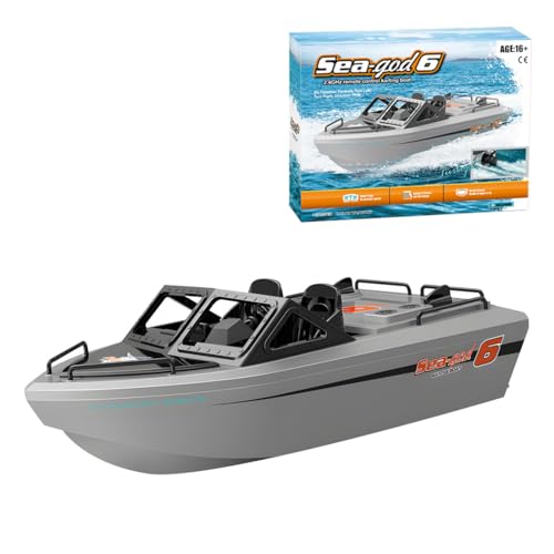 GOUX 1/32 Scale 2.4G 8KM/H Mini RC Rettungsboot Modell mit austauschbarem Lithium-Akku und bequemer Aufladung, RC Boot Kit für Pools Seen Flüsse Wasserboot Spielzeug (RTR Version) von GOUX