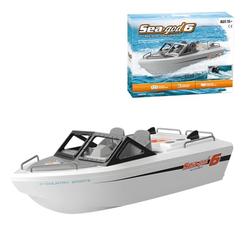 GOUX 1/32 Scale 2.4G 8KM/H Mini RC Rettungsboot Modell mit austauschbarem Lithium-Akku und bequemer Aufladung, RC Boot Kit für Pools Seen Flüsse Wasserboot Spielzeug (RTR Version) von GOUX