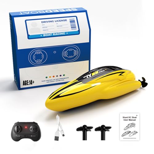 GOUX 1/43 Mini 2.4G Dual Motor RC Speed Boat Dual Speed Modes Modell, wiederaufladbares High Racing Ship, Geschenk für Jugendliche und Erwachsene (RTR Version) von GOUX