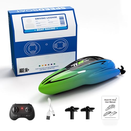 GOUX 1/43 Mini 2.4G Dual Motor RC Speed Boat Dual Speed Modes Modell, wiederaufladbares High Racing Ship, Geschenk für Jugendliche und Erwachsene (RTR Version) von GOUX