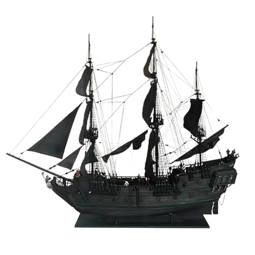 GOUX 3D DIY Holzpuzzle Modellbausätze, 1/50 Scale Black Pearl Piratenschiff Segelschiff Modell, Kreative Puzzle Geschenke (Kit Version) von GOUX