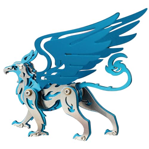 GOUX 3D DIY Metal Puzzle Kits, 3D Metal Mechanical Griffin Puzzle Model Kit, 3D Jigsaw Puzzles for Adults, Brain Teaser Puzzle Toy Gift (Blue) von GOUX