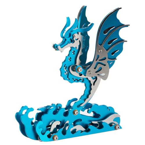 GOUX 3D DIY Metal Puzzle Kits, 3D Metal Mechanical Seahorse Puzzle Model Kit, 3D Jigsaw Puzzles for Adults, Brain Teaser Puzzle Toy Gift (Blue) von GOUX