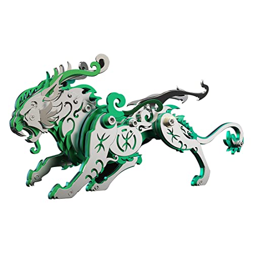 GOUX 3D DIY Mini Metall Bian Tiger Modell, Ancient Chinese Beasts Assembly Kit Spielzeug, 3D Puzzles für Erwachsene, Creative Ornament Spielzeug Geschenk (92PCS/Grün) von GOUX