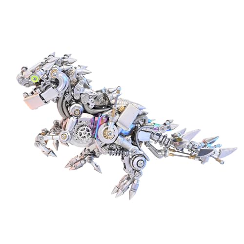 GOUX 3D DIY Punk Metall Montage Dinosaurier Modell, Mechanische Q Version Dinosaurier Creative Trendy Desk Ornament (Kit Version/1110+PCS) von GOUX