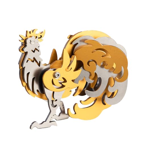 GOUX 3D Metal Puzzle Kit for Adult, Metal Mechanical Zodiac Rooster Assembly Model Kit, DIY Crafts Kits Brain Teaser Puzzle Birthday Gifts von GOUX