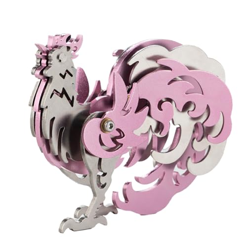 GOUX 3D Metal Puzzle Kit for Adult, Metal Mechanical Zodiac Rooster Assembly Model Kit, DIY Crafts Kits Brain Teaser Puzzle Birthday Gifts von GOUX