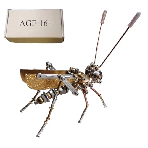 GOUX 3D Metal Puzzles Kit for Adult, Steampunk Mechanical Grasshopper 3D Metal DIY Insect Toy (Kit Version/177PCS) von GOUX