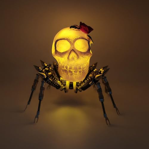 GOUX 3D Metall Schädel Spinne Nachtlicht Montage Modell Kit, DIY Steampunk Metall Puzzle Spielzeug, Halloween Spielzeug Geschenke (200+PCS) von GOUX