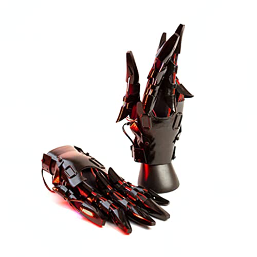 GOUX Future Punk Gloves Armor, Sci-Fi Mechanical Punk Hand Armor mit Licht Cosplay Prop für Halloween Partys von GOUX