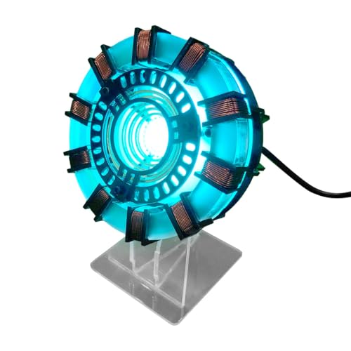 GOUX MK1 Arc Reactor Model Assembly Kit, Arc Reactor Model mit USB-Stromkabel Licht, Raumdekoration, Büro-Schreibtisch Tech Spielzeug, Kreative Desktop-Spielzeug Ornamente (blau) von GOUX