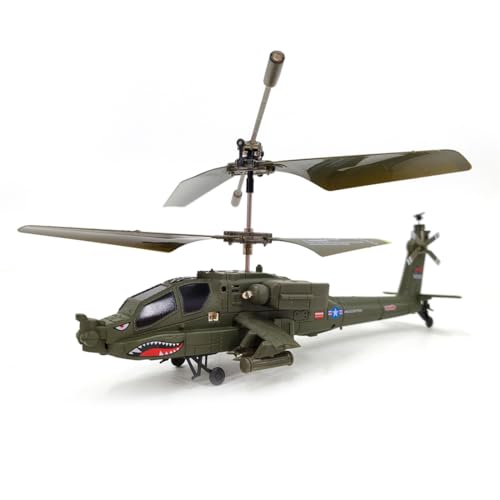 GOUX S109H 2.4G RC Militärhubschrauber für Erwachsene und Jugendliche, RC 3CH Dual-Prop Gyro Stabilisiertes Flugmodell mit Hellen Nacht-Navigationslichtern (RTF Version/Army Green) von GOUX