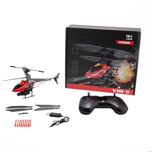 GOUX WL V398-C Mini bewaffnete Hubschrauber, 2.4G 4CH Dual-Blade RC Flugzeug mit Lichtern und Rakete Launching System, Hobby in der Fernbedienung von GOUX