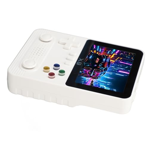 GOWENIC Handheld-Spielekonsole, Tragbare Retro-Videospielkonsole, 3,5-Zoll-IPS-Farbbildschirm, 3D-Joystick-Design, 32G-Kartenspielkonsole für Unterhaltung (White) von GOWENIC