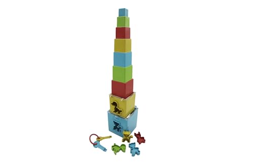 GOWI 301-01303 Steckbox Pyramide Eckig - 14tlg, Steckspiel und Stapelpyramide für Kinder GOWI 301-01303 Steckbox Pyramide Eckig - 14tlg, Steckspiel und Stapelpyramide für Kinder von GOWI