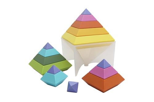 GOWI 352-00301 Regenbogen Pyramide - 15tlg, Konstruktionsspielzeug von GOWI