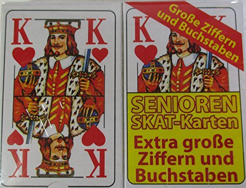 Senioren Skat 2er Spielkarten-Set 2x32 Blatt große Ziff von GP TONER