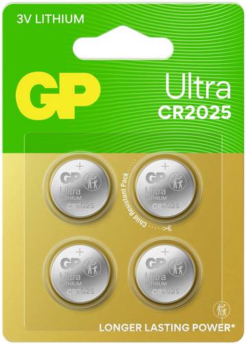 GP Knopfzelle CR 2025 3V 4 St. 145 mAh Lithium Ultra von GP