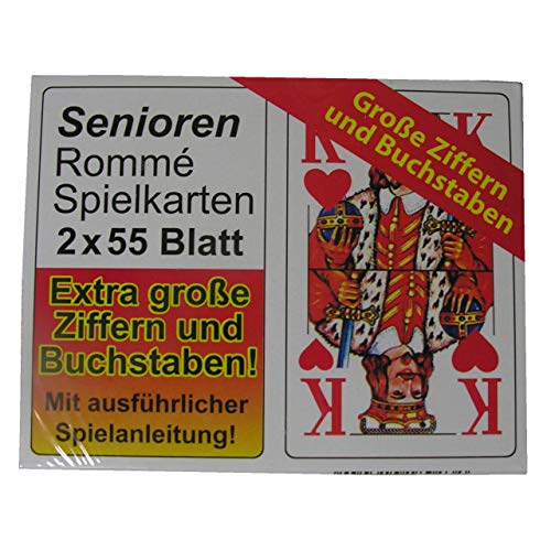 GP SENIOREN ROMME 2X 55 Blatt Spiel Karten französisches Blatt extra große Motive von GP