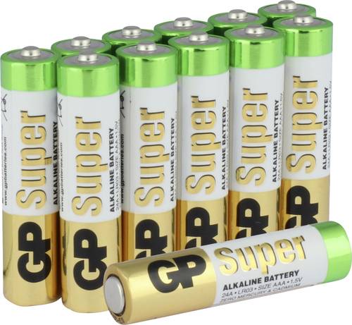 GP Super Micro (AAA)-Batterie Alkali-Mangan 1.5V 12St. von GP