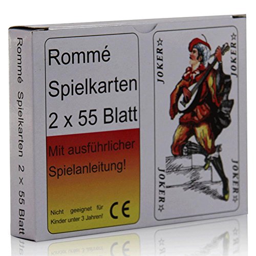 Rommé Doppel 2x55 Blatt Spielkarten von GP