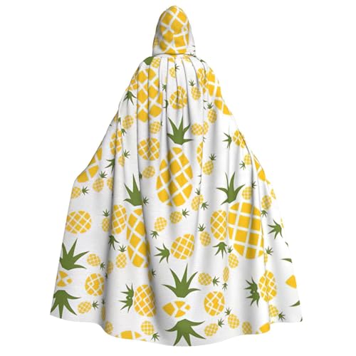 GPFNMRSN Ananas-Aufdruck, Unisex, mit Kapuze, Halloween-Umhang, langer Umhang, Kleid, Kostüme für Erwachsene und Kinder, Cosplay von GPFNMRSN