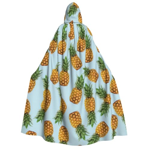 GPFNMRSN Ananas-Aufdruck, Unisex, mit Kapuze, Halloween-Umhang, langer Umhang, Kleid, Kostüme für Erwachsene und Kinder, Cosplay von GPFNMRSN