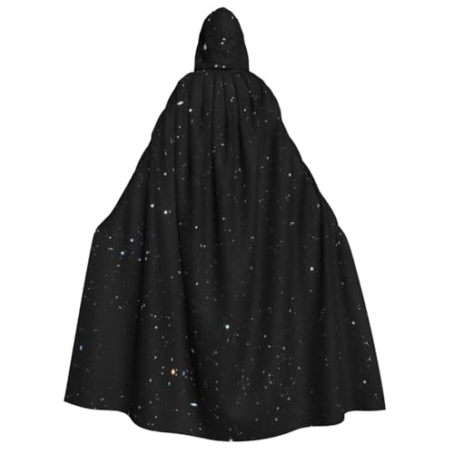 GPFNMRSN Schwarzer Glitzer-Druck, Unisex, mit Kapuze, Halloween-Umhang, langer Umhang, Kleid, Kostüme für Erwachsene und Kinder, Cosplay von GPFNMRSN