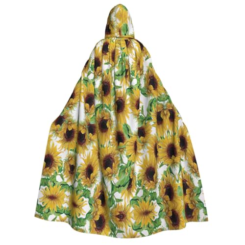 GPFNMRSN Sunflower.1 Print Unisex Kapuzenumhang Halloween Umhang Langer Umhang Robe Kleid Kostüme für Erwachsene Kinder Cosplay von GPFNMRSN